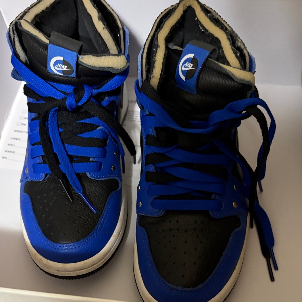 Nike Women Black and Blue High-Top AJ Sneakers